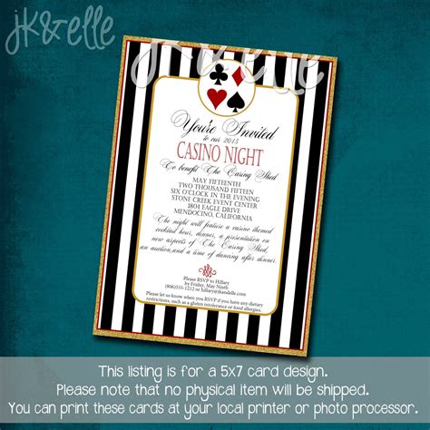 Casino Night Invitation - Etsy