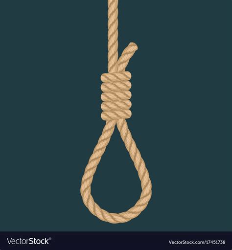 Rope hanging loop noose with hangmans knot Vector Image