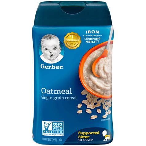 Gerber 1st Foods Single Grain Oatmeal Baby Cereal, 8 Oz (Pack of 6 ...