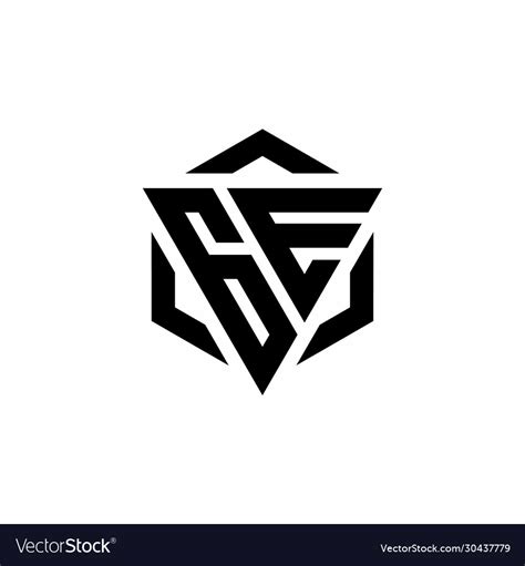 Ge logo monogram with triangle and hexagon modern Vector Image