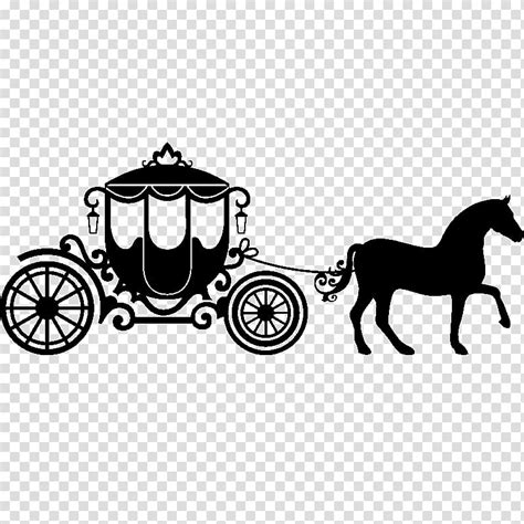 Empty carriage illustration, Cinderella Carriage Silhouette, castle ...