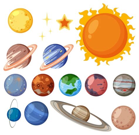 Premium Vector | Set of solar system planets