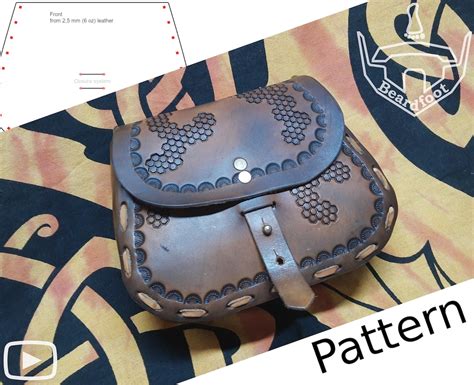 Digital Leather Belt Pouch PATTERN Viking Set - Etsy