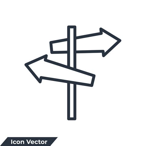 signpost icon logo vector illustration. direction sign symbol template ...