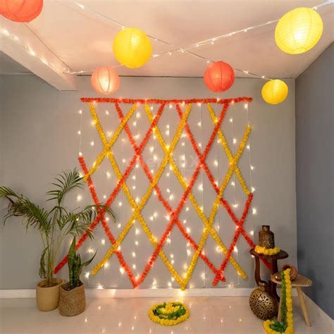 Celebrate Diwali with Festive Flower and Lantern Decoration at home ...