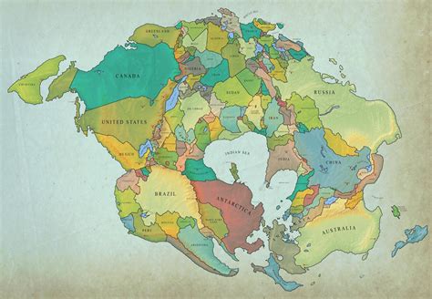 Map Created Overlaying Modern Countries on Pangea - SnowBrains