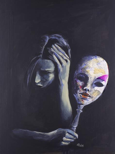 The Mask She Hides Behind Painting by Sara Riches | Saatchi Art