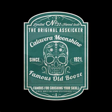 **Calavera Moonshine** Label and bottle design by Niels de Jong, via ...