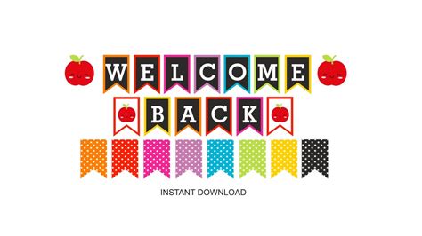 Welcome Back to School Banner Printable / Back to School Banner ...