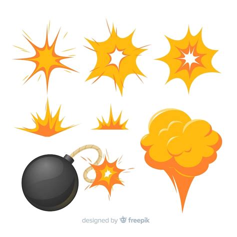 Free Vector | Cartoon set of bomb explosion effects