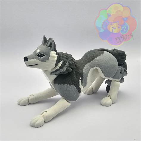 STL file Wolf - Flexi Articulated Animal (print in place, no supports ...