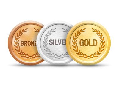 Gold, Silver, Bronze awards icons by Aidan Dore on Dribbble