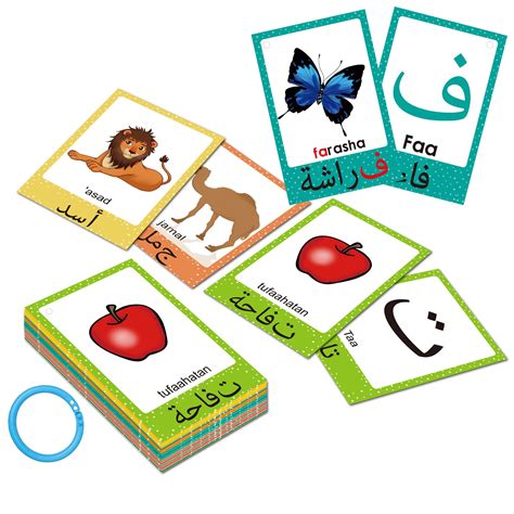 Buy Arabic Alphabet Flash Cards for Kids Toddler, Learning Arabic ...