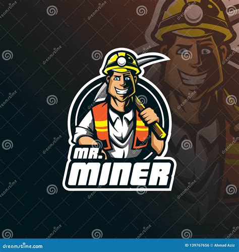 Miner Vector Mascot Logo Design with Modern Illustration Concept Style ...