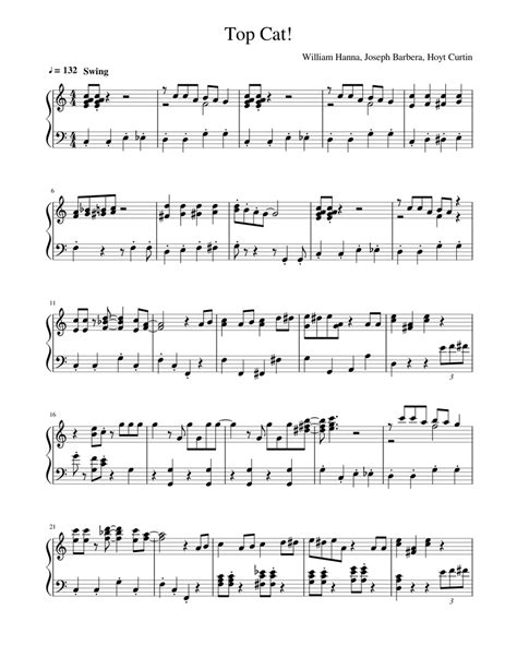 Top Cat! Sheet music for Piano (Solo) | Musescore.com