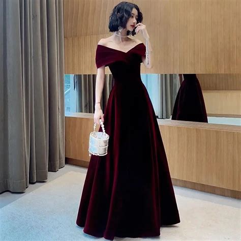 Red Velvet Dress Prom Dress Long Dress Party Dress Ball Gown Dress ...