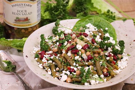 Four-Minute Four Bean Salad with Parsley & Feta - BaconFatte.com