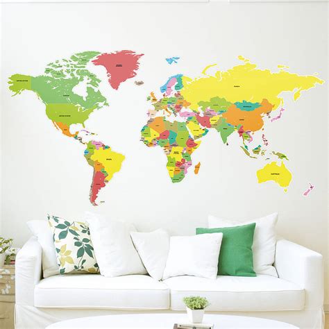 Large World Map Wall Decal - Maps For You