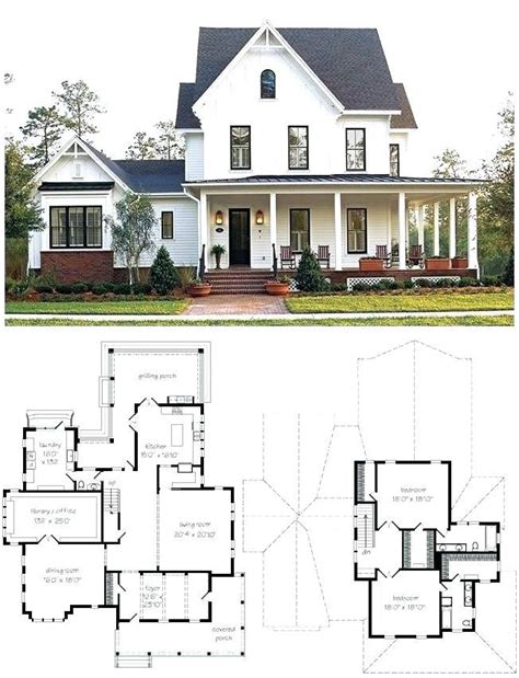 Image result for simple small 2 story farmhouse plans | Farmhouse floor ...