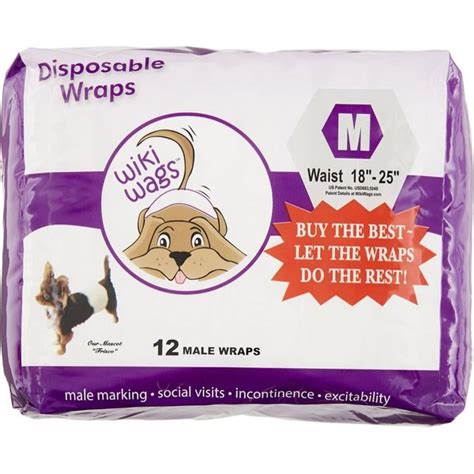 OUT! Disposable Male Dog Wraps, Medium/Large: 18 to 25-in waist, 32 ...