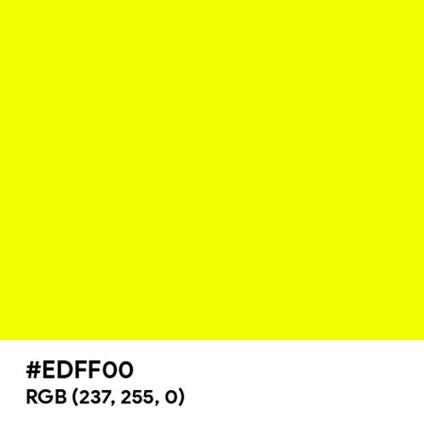 Safety Yellow (Pantone) color hex code is #EDFF00