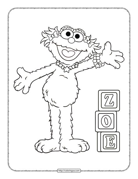 Sesame Street Zoe Pdf Coloring Pages Colouring Pages, Coloring Pages ...