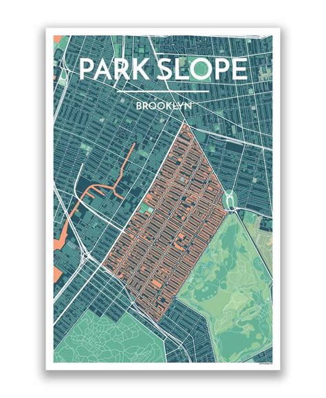 Park Slope Map Art Print | Map art print, Personalized map art, Map art