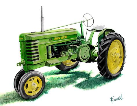 John Deere Tractor Painting by Ferrel Cordle