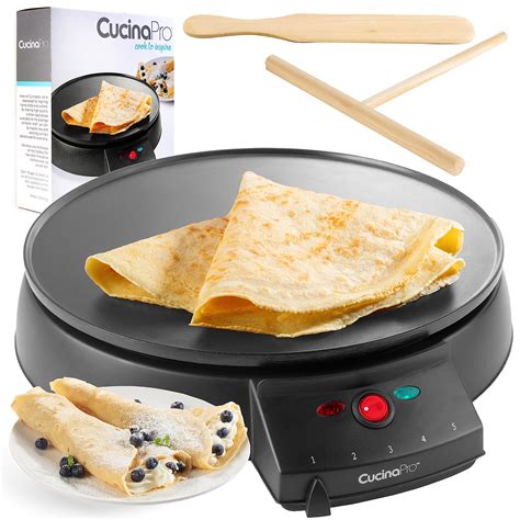 Buy 12" Griddle & Crepe Maker, Non-Stick Electric Crepe Pan w Batter ...