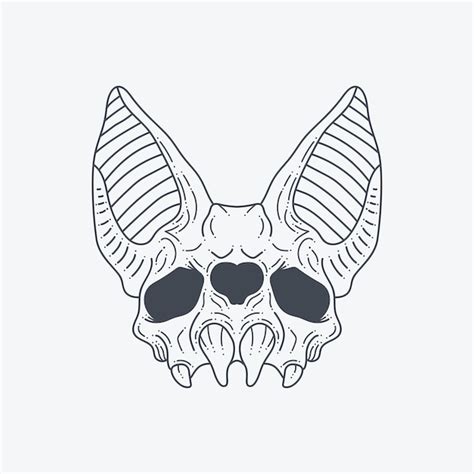 Premium Vector | Vampire bat skull drawing