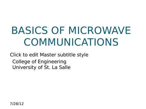 Microwave Basics | PDF | Decibel | Microwave