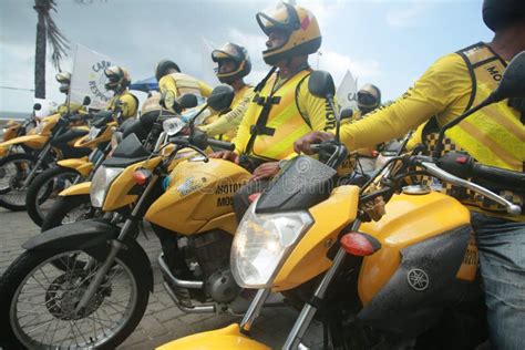 Motorcycle Taxi Driver during a Protest in Salvador Editorial ...