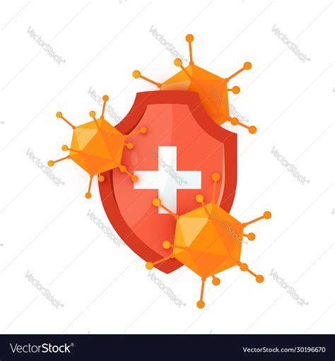 Immune system icon in cartoon style Royalty Free Vector