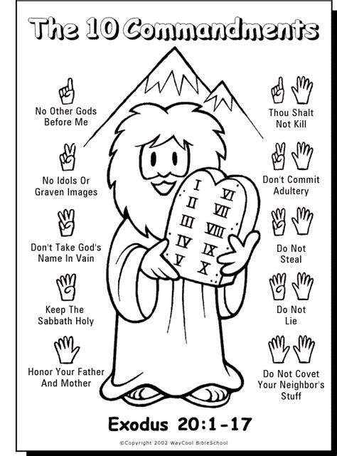 10 commandments color sheet | Sunday school coloring pages, Bible ...