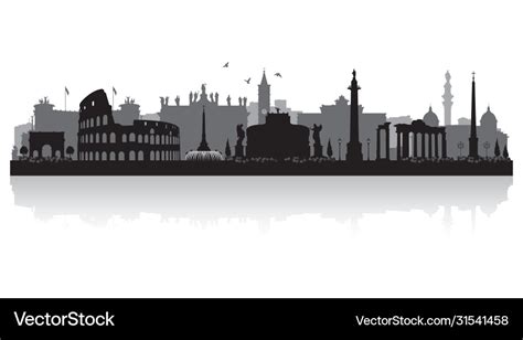 Rome italy city skyline silhouette Royalty Free Vector Image