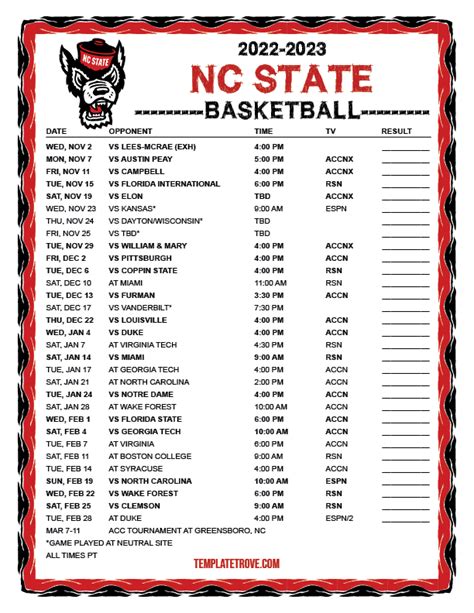 Nc State Men's Basketball Schedule 2024 - Donni Gaylene