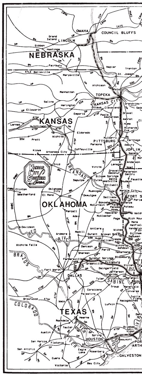 Kansas City Southern 1964 System Map