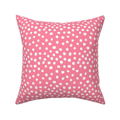 dots polka dot fabric pink and white Fabric | Spoonflower