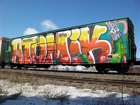 Atomik Graffiti on Freight Train