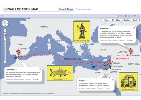 Jonah Bible Story Map