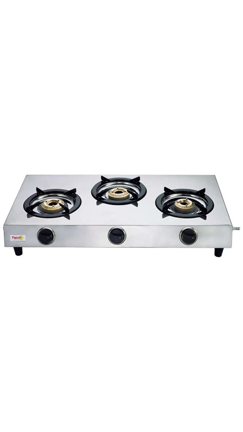 Buy Pigeon 123 SS 3 Burner Regular Black Gas Stove Online at Low Prices ...