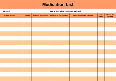 Printable Daily Medication Schedule Template Excel