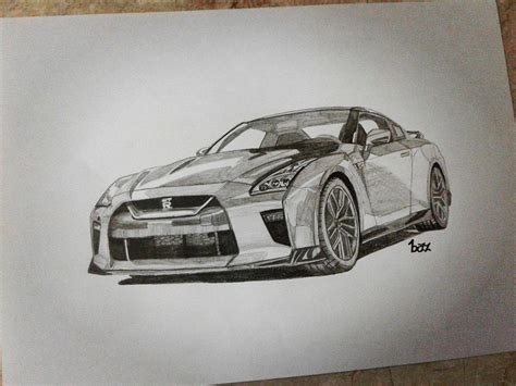 Pencil Drawing Nissan Skyline Gtr