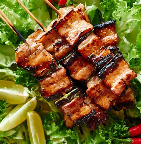 grilled pork belly skewers - asian style - glebe kitchen