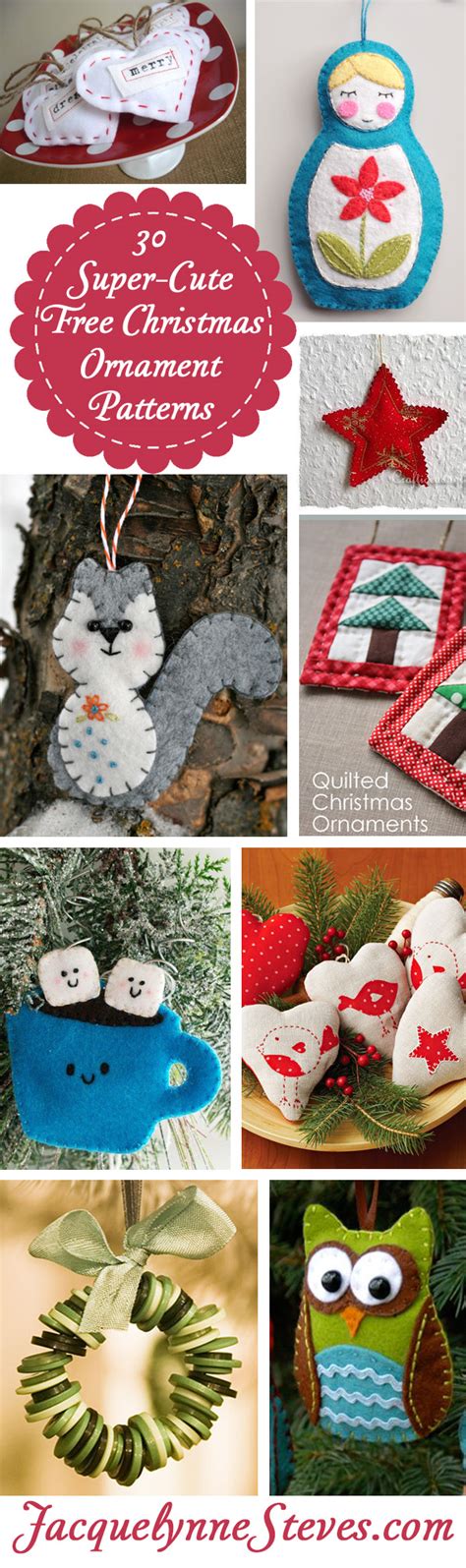 30 Super-Cute Free Christmas Ornament Patterns - Jacquelynne Steves