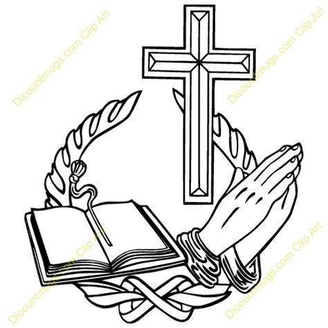 cross bible and praying hands clipart - Clip Art Library