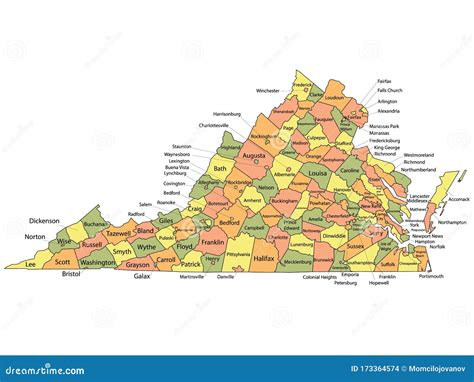 Esencialmente martillo Trastornado mapa de virginia y sus condados ...