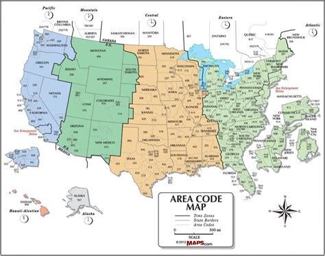 The United States Time Zone Map With Area Code | Large Printable HD ...