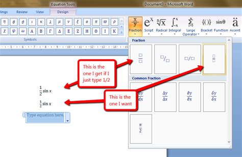 Applying fractions in microsoft word - nsaei