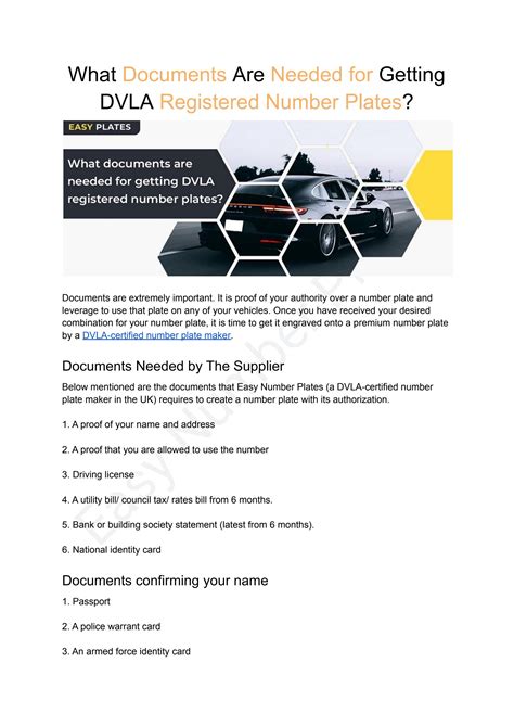 What Documents Are Needed for Getting DVLA Registered Number Plates by ...